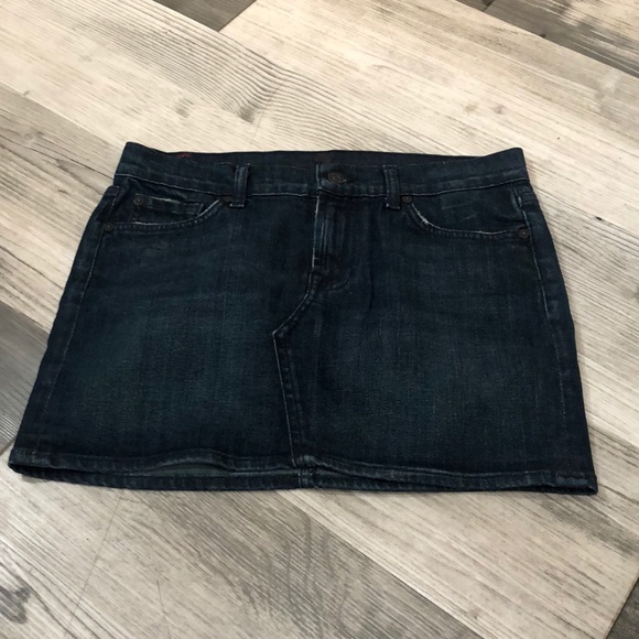 7 Diamonds Dresses & Skirts - 7 for All Mankind Distress Mini Dark Denim Skirt